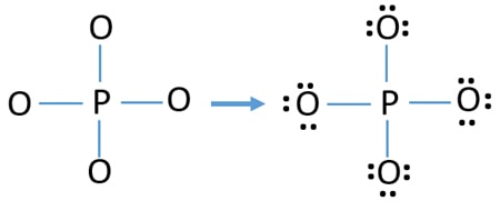 mark valence electrons in lewis structure of phosphate ion